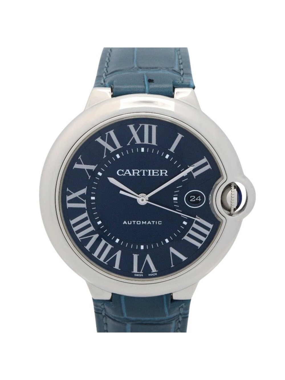 Cartier Watch Baron Blue Stainless Steel